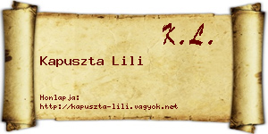 Kapuszta Lili névjegykártya