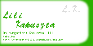 lili kapuszta business card